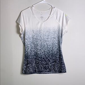 Nike White and Blue Short Sleeve Tee